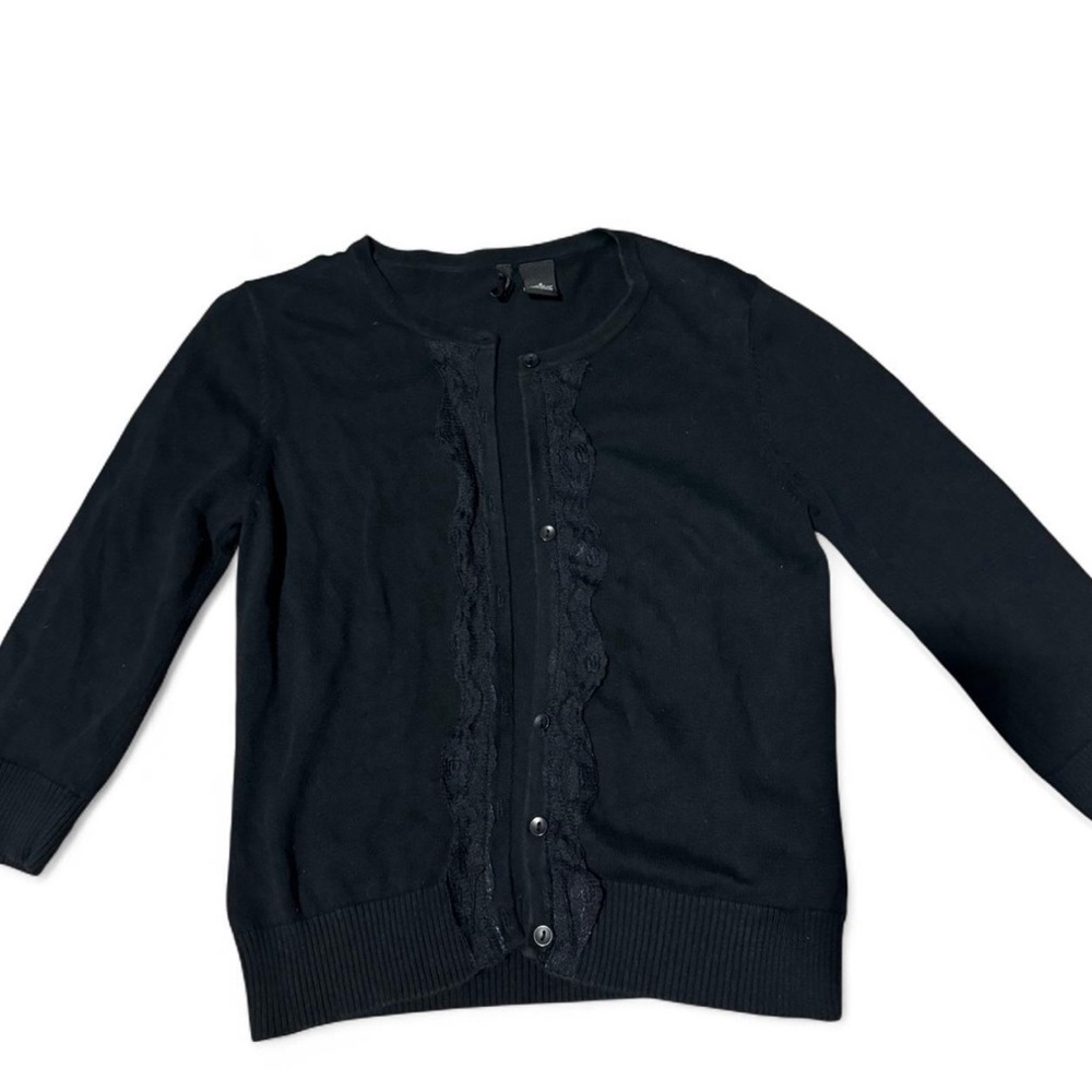 New Directions Black Cardigan Sweater